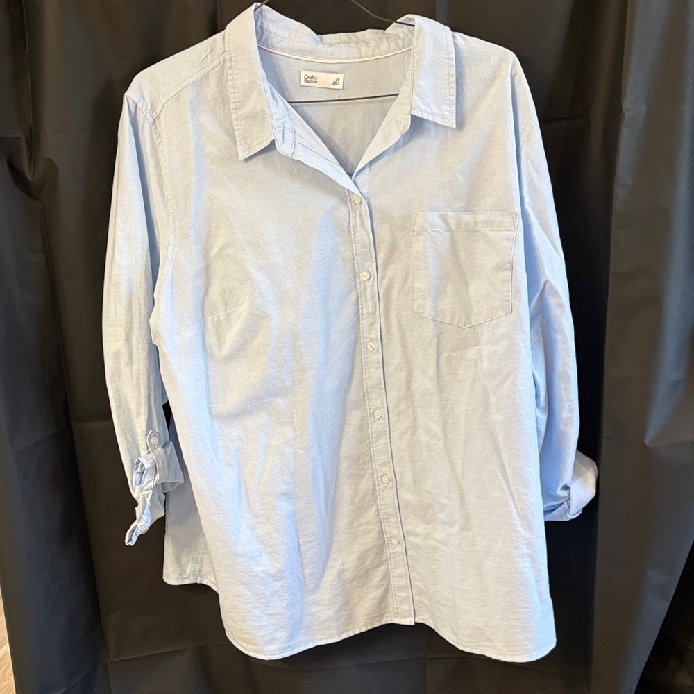 Croft & Barrow Light Blue Button Down Shirt (3X).